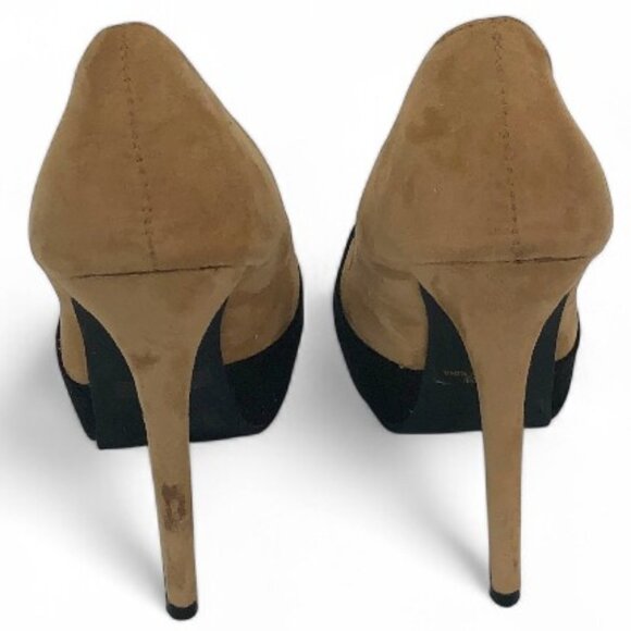 Penny Loves Kenny Women's Suede 5" Pumps Metallic Silver Studded Toe Size 7 New - Picture 7 of 15